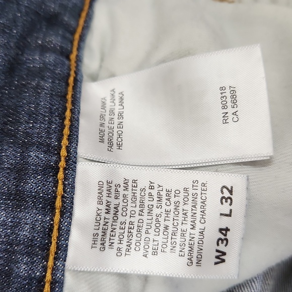 Lucky Brand Denim Jeans Dark Wash 221 Straight | Men's Size 34 x 32 - Picture 8 of 10